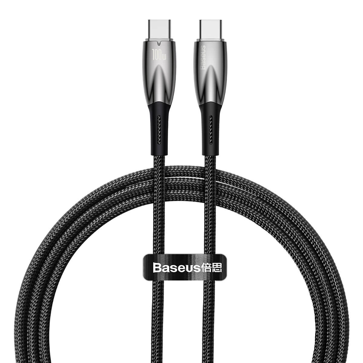 Baseus Glimmer Series PD 100W - Καλώδιο Δεδομένων και Φόρτισης Type - C to Type - C 1M - Black - CADH000701
