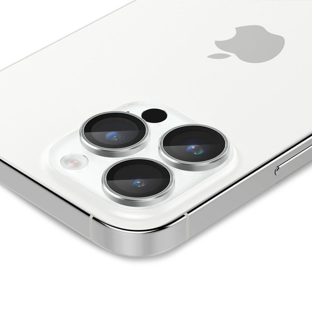 Spigen iPhone 14 Pro / 14 Pro Max Optik.TR EZ Fit Αντιχαρακτικό Γυαλί για την Κάμερα - 2 Τεμάχια - Silver