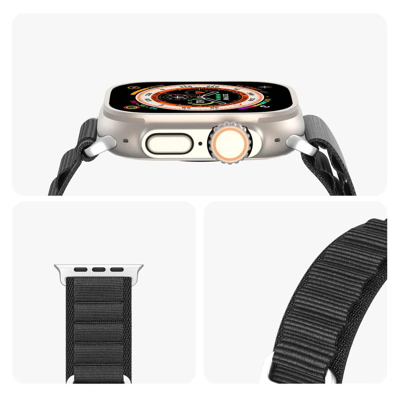 Dux Ducis Λουράκι Apple Watch 2 / 3 / 4 / 5 / 6 / 7 / 8 / 9 / SE / ULTRA 1 / ULTRA 2 - 42 / 44 / 45 / 49 mm GS Version Steel Buckle Sport Λουράκι από Νάυλον - Black