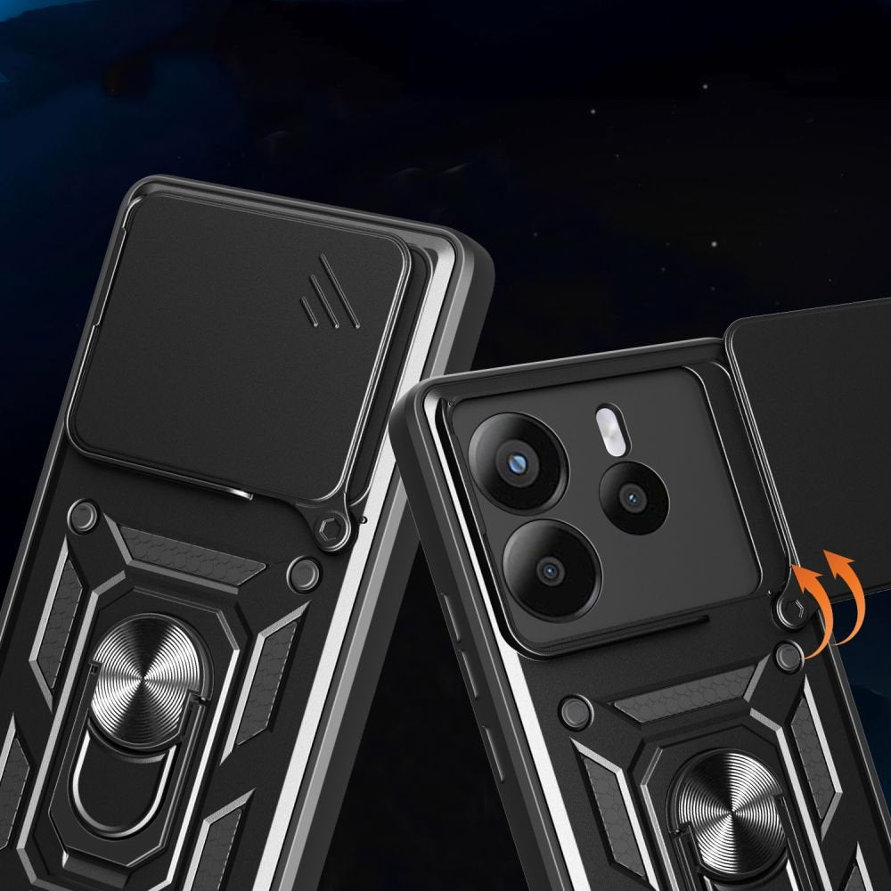 Tech - Protect Xiaomi Redmi Note 14 5G Camshield Pro Σκληρή Θήκη με Πλαίσιο Σιλικόνης και Δαχτυλίδι Συγκράτησης - Black