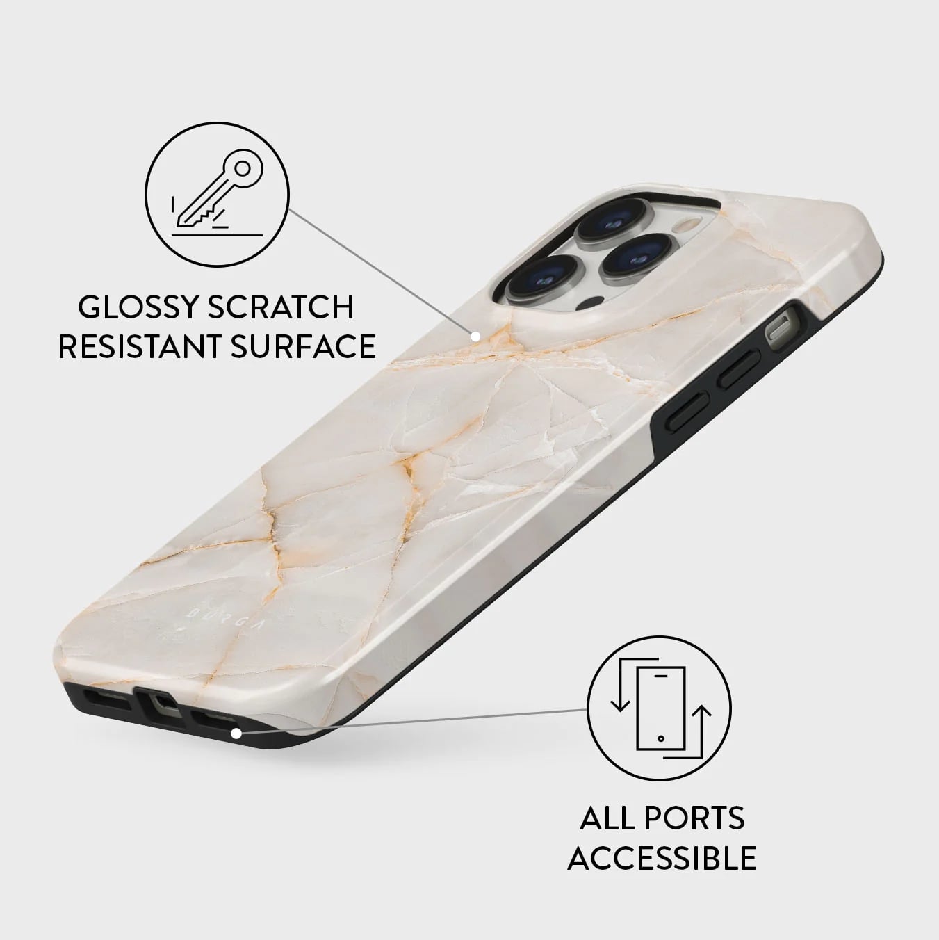 Burga iPhone 15 Pro Max Fashion Tough MagSafe Σκληρή Θήκη με MagSafe - Vanilla Sand