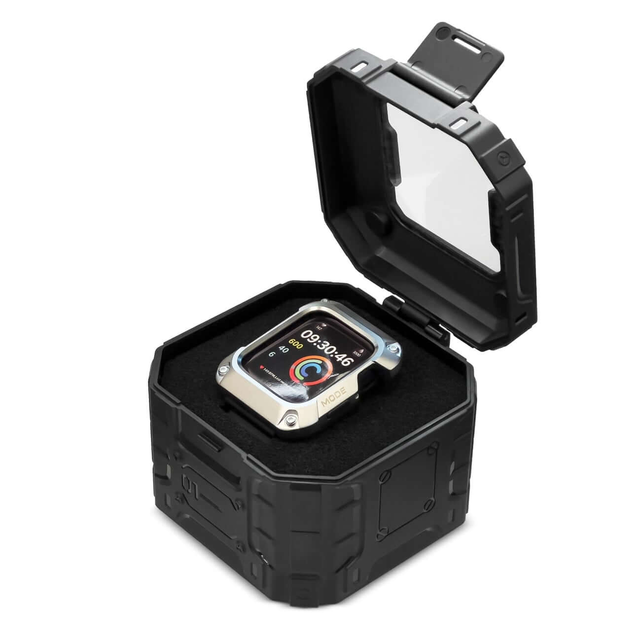 Kingxbar CYF134 2in1 Λουράκι Apple Watch 4 / 5 / 6 / SE / SE 2 - 44 mm Armored Θήκη Προστασίας με - Silver