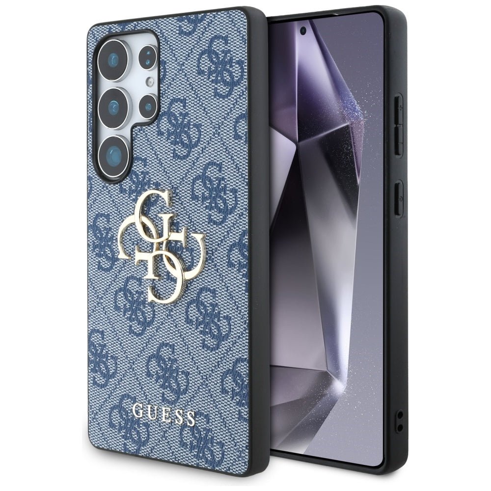 Guess Samsung Galaxy S25 Ultra - 4G Big Metal Logo - Θήκη με Επένδυση Συνθετικού Δέρματος - Blue - GUHCS25L4GMGBL