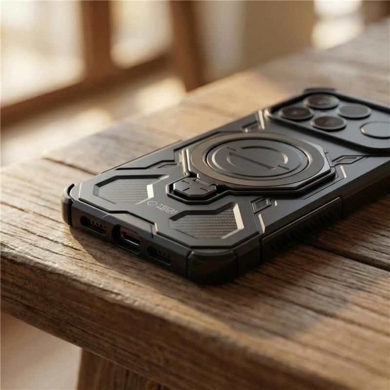 Tech - Protect Xiaomi Redmi Note 15 Pro 5G - Σκληρή Θήκη με Πλαίσιο Σιλικόνης MagSafe και Stand - Tacticstand MagSafe - Matte Black