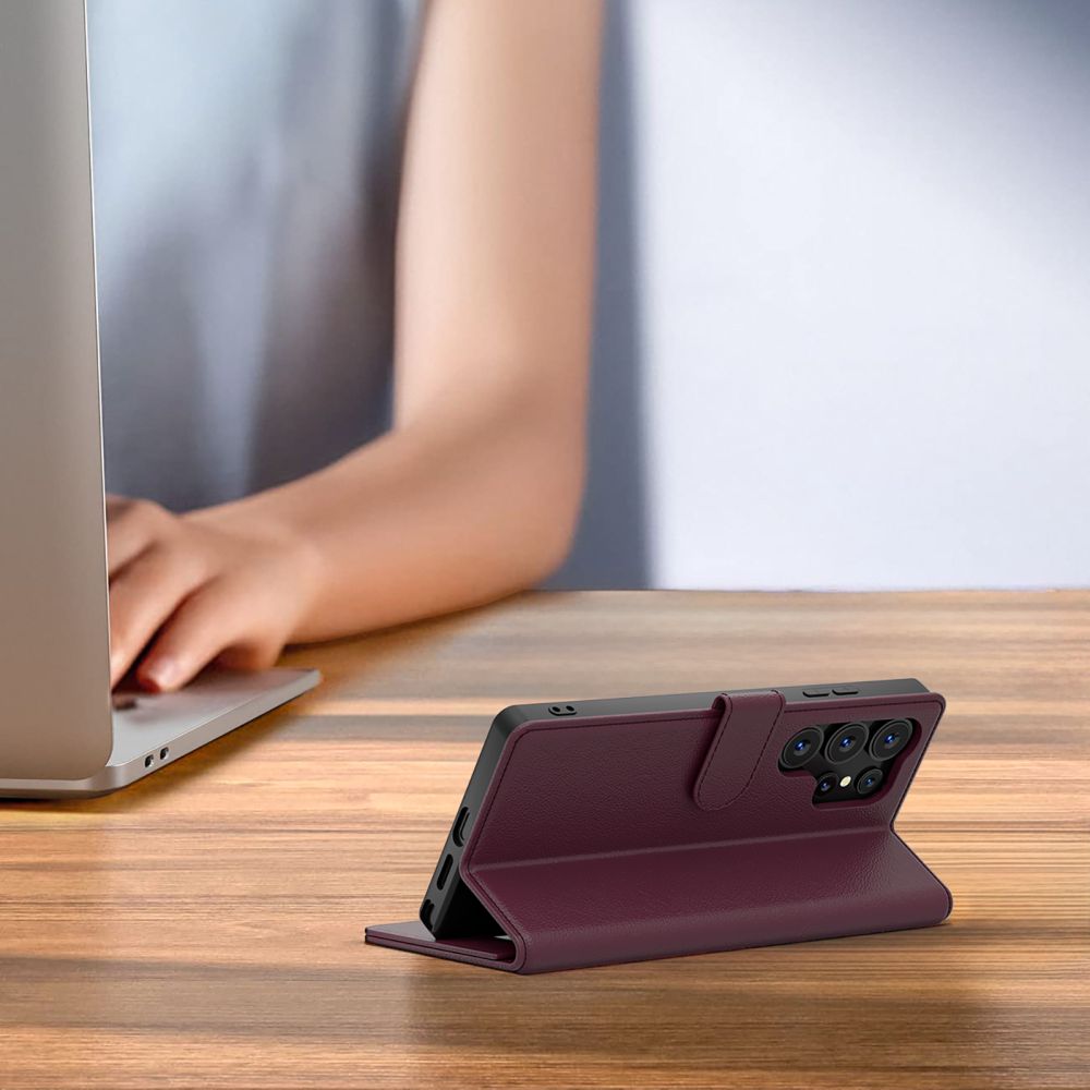 Tech - Protect Samsung Galaxy A57 5G - Θήκη Πορτοφόλι Stand από Δερματίνη - Wallet - Mulberry