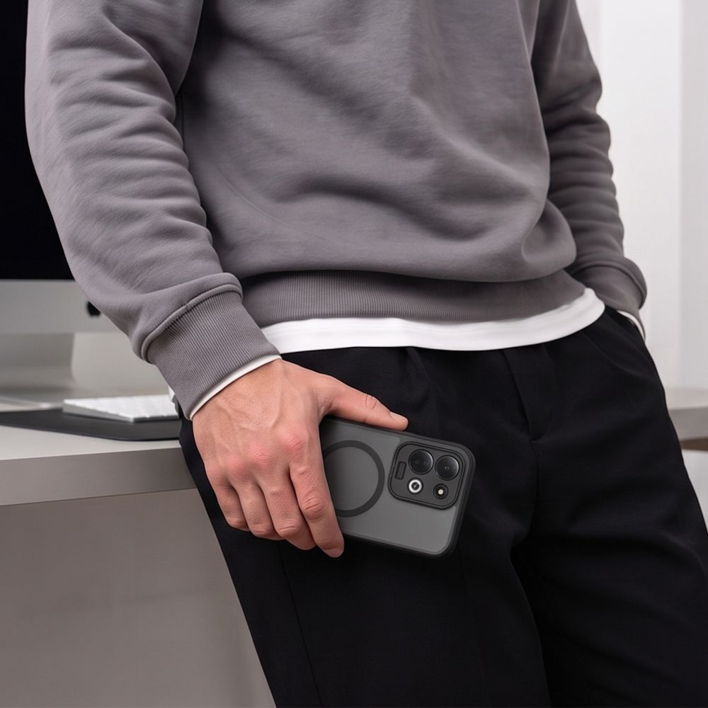 Tech-Protect Xiaomi Redmi 17 4G / 5G - Σκληρή Θήκη με Πλαίσιο Σιλικόνης και MagSafe - MagMat MagSafe - Matte Black