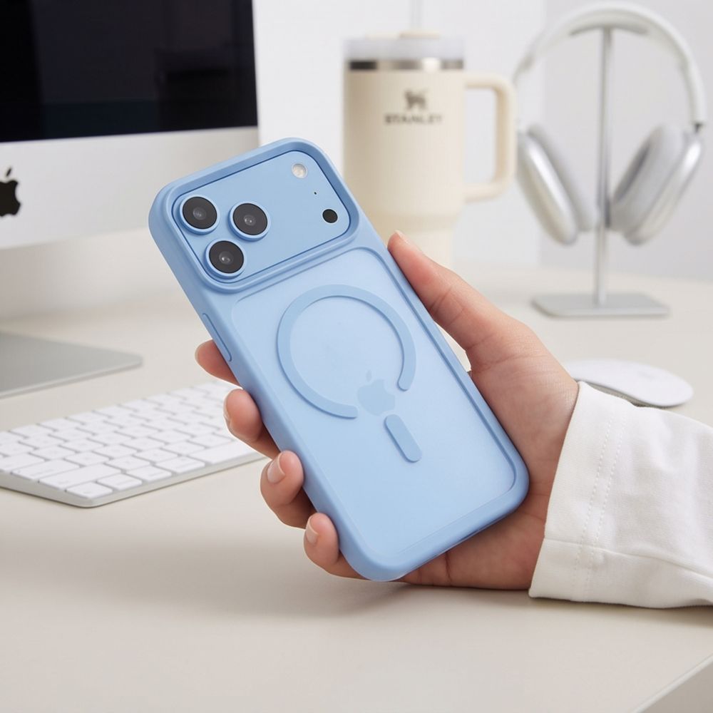 Tech-Protect iPhone 18 Pro / iPhone 17 Pro - Σκληρή Θήκη MagSafe με Πλαίσιο Σιλικόνης - MagMat MagSafe CC - Matte Light Blue