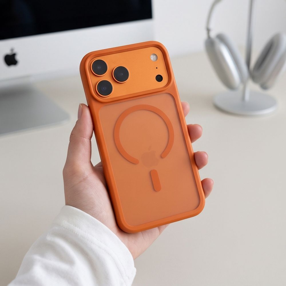 Tech-Protect iPhone 18 Pro / iPhone 17 Pro - Σκληρή Θήκη MagSafe με Πλαίσιο Σιλικόνης - MagMat MagSafe CC - Matte Cosmic Orange