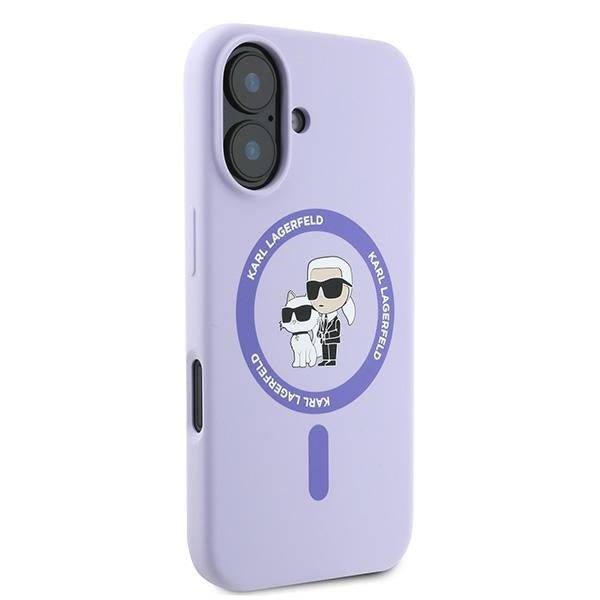 Karl Lagerfeld iPhone 16 Plus - Silicone KC Heads Ring MagSafe - Θήκη Σιλικόνης με MagSafe - Purple - KLHMP16MSCMKCRHU