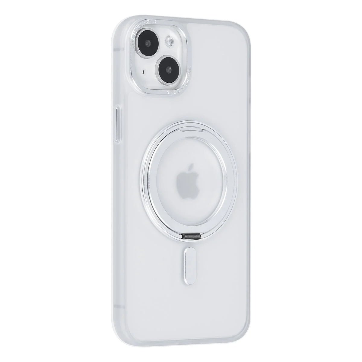 Tuniq iPhone 15 Plus / 14 Plus - Σκληρή MagSafe Θήκη με Περιστρεφόμενο Δαχτυλίδι Συγκράτησης - Διάφανο / Λευκό