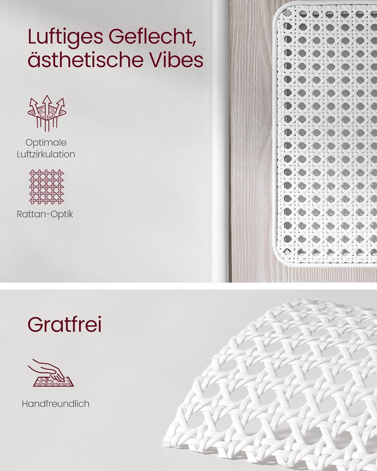 Vasagle Γωνιακή Ραφιέρα 5 Ραφιών με Πλαϊνά Πάνελ από Συνθετικό Rattan και Μεταλλικό Σκελετό - 31.9 x 31.9 x 156.4 cm - Oatmeal Beige - LLS588K66