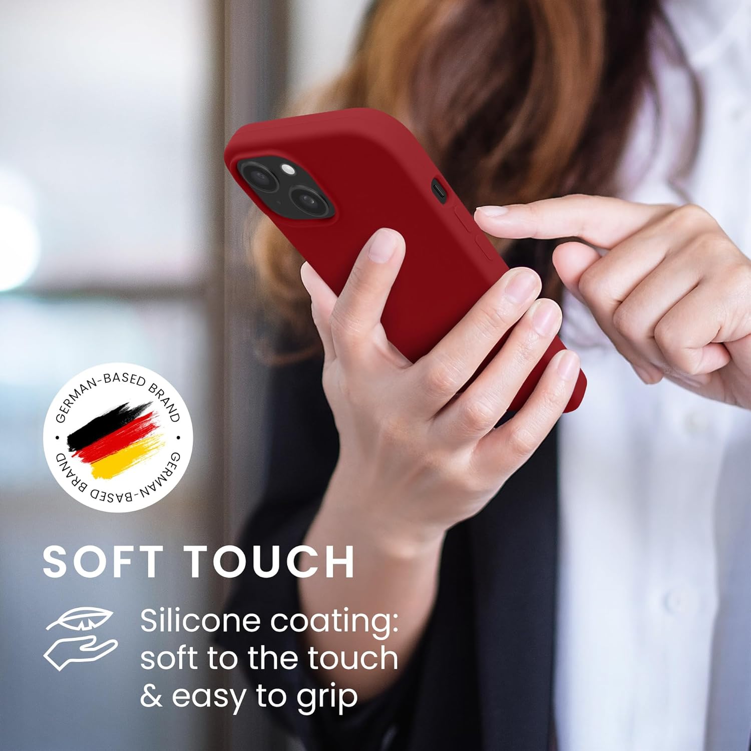 KW iPhone 15 Θήκη Σιλικόνης Rubberized TPU - Rhubarb Red