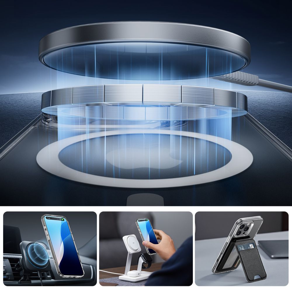 ESR iPhone 16 Pro - Classic Pro Halolock - Σετ με 1 Αντιχαρακτικό Γυαλί Οθόνης και Θήκη MagSafe - Διάφανη
