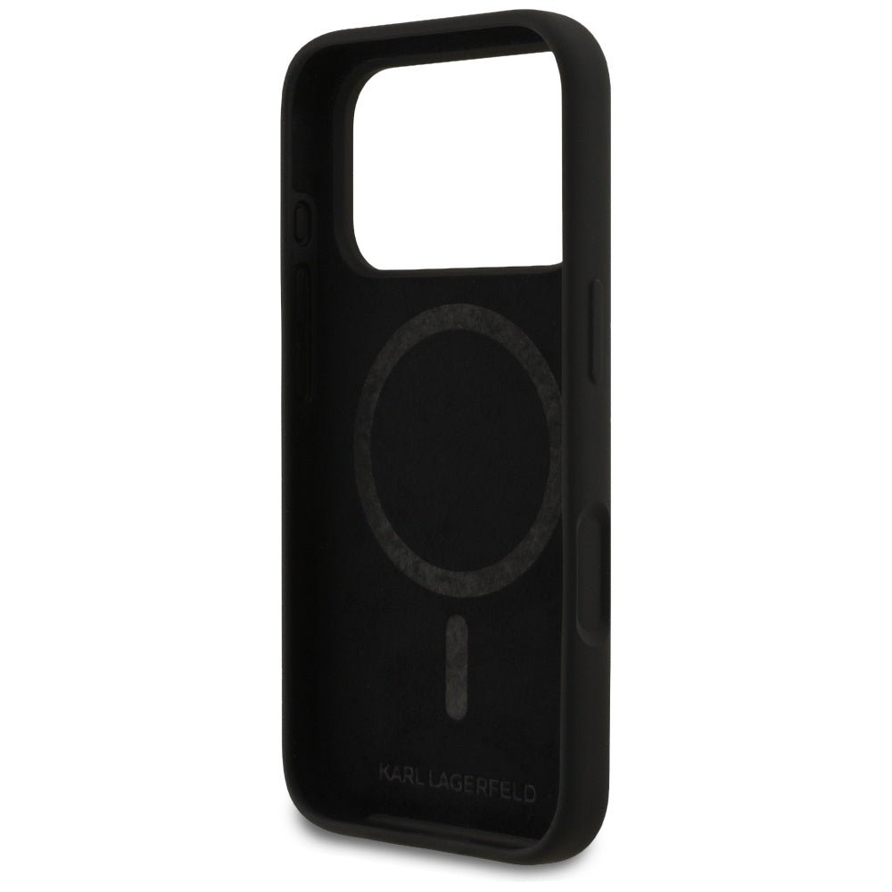 Karl Lagerfeld iPhone 17 Pro - Silicone K/C Sketch and Logo MagSafe - Σκληρή Θήκη με Πλαίσιο Σιλικόνης - Black - KLHMP17LSKCGRGOK