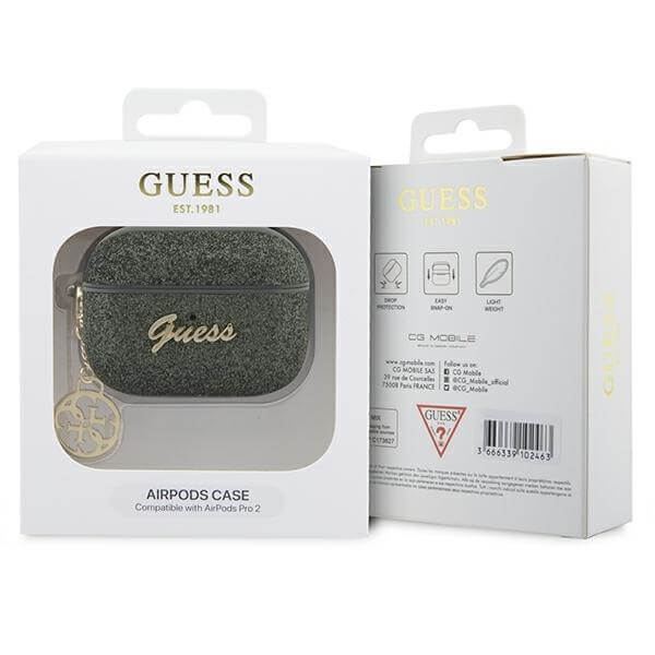 Guess AirPods Pro 2 PU Θήκη - Glitter Flake 4G Charm - Khaki