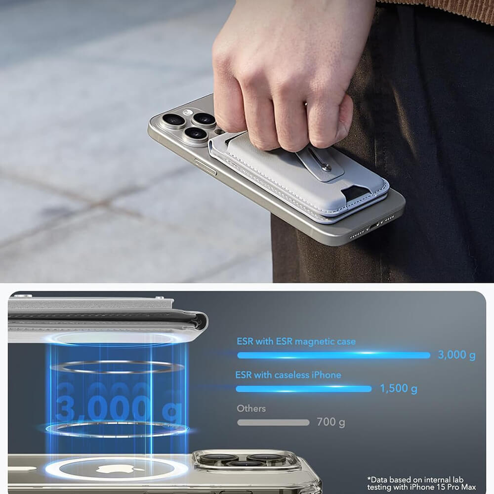 ESR HaloLock Findmy Wallet - Μαγνητική Bάση / Πορτοφόλι Tηλεφώνου για το Γραφείο - Natural Titanium