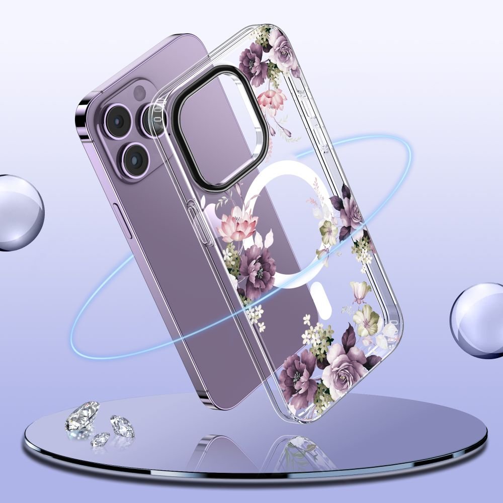 Tech - Protect iPhone 15 Pro MagMood Σκληρή Θήκη με Πλαίσιο Σιλικόνης και MagSafe - Spring Floral