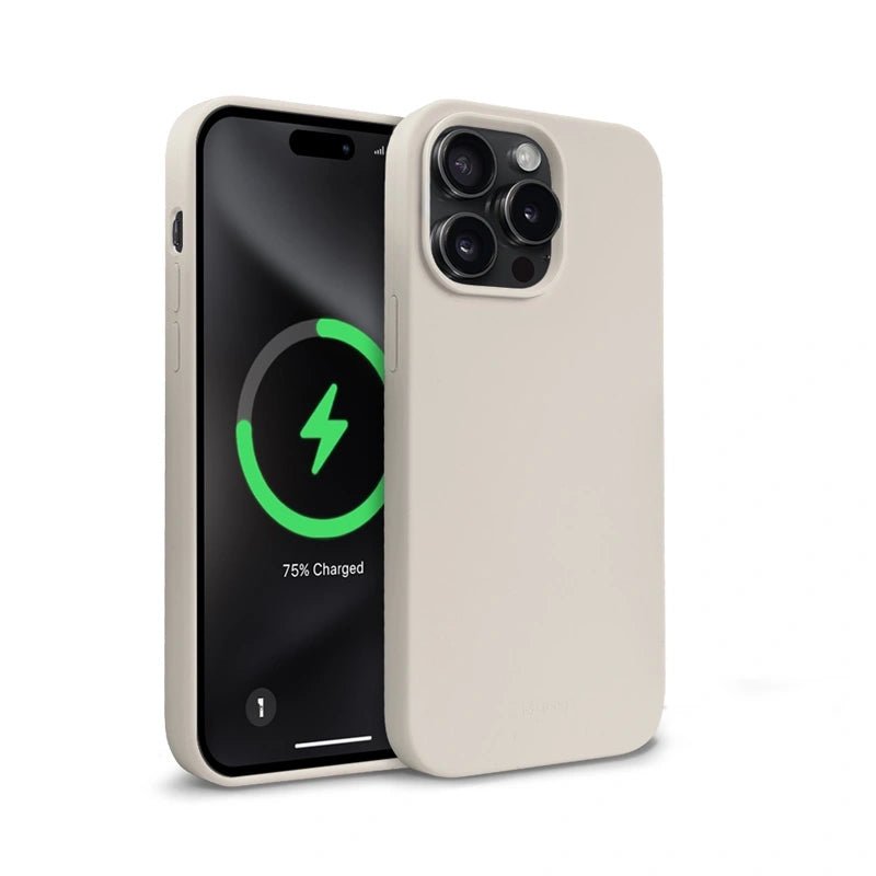 Crong iPhone 15 Pro Max Color Cover Magnetic - Θήκη Σιλικόνης με MagSafe - Stone Beige
