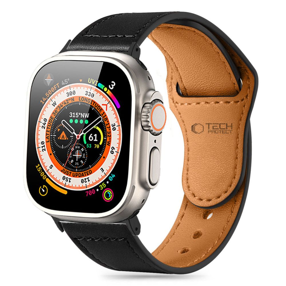 Tech - Protect Λουράκι Apple Watch 4/5/6/7/8/9/10/11 - SE (1/2/3) - 40/41/42mm NaturalFit Δερμάτινο - Black