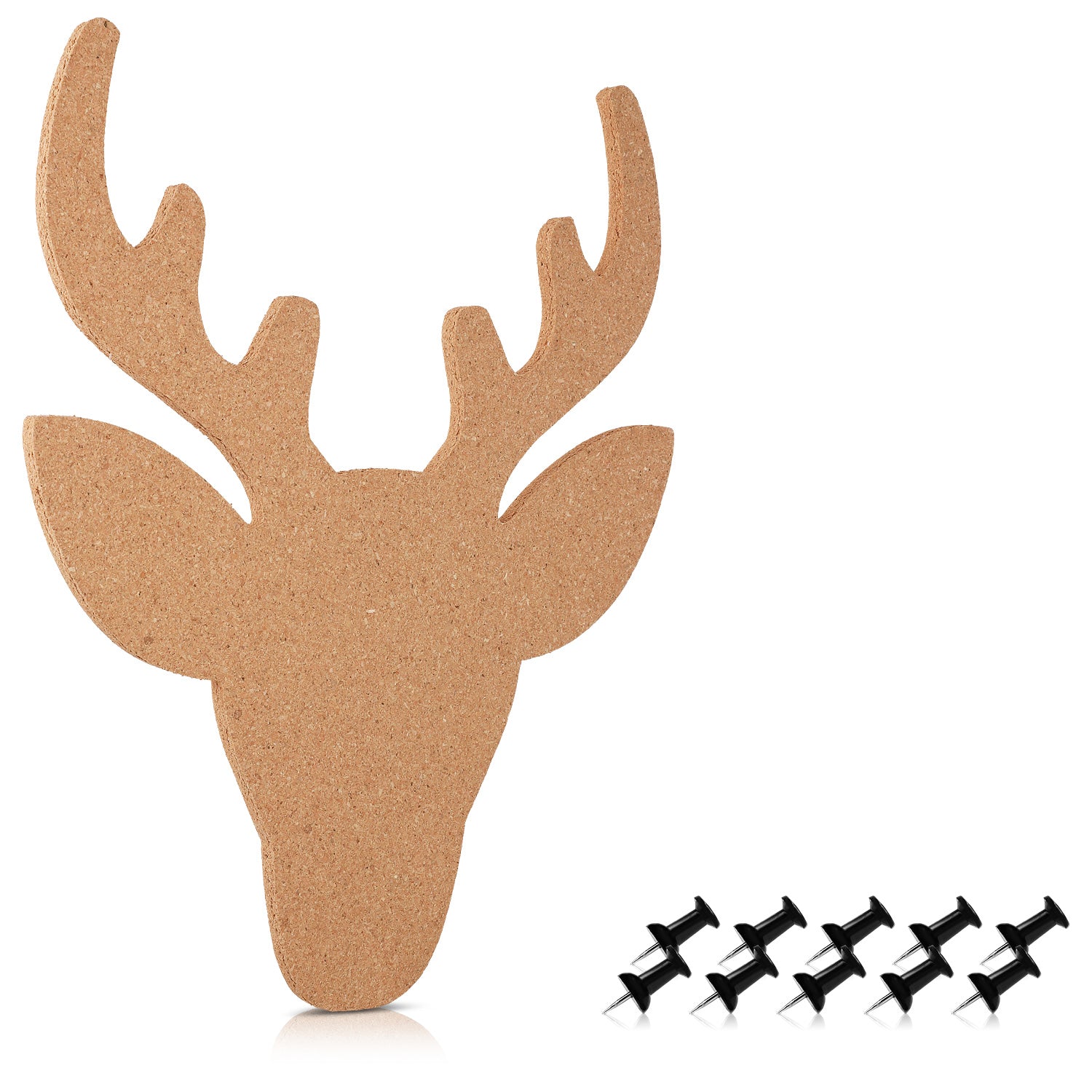 Navaris Cork Notice Board - Πίνακας Ανακοινώσεων με Πινέζες - Design Reindeer - Brown - 47163.02
