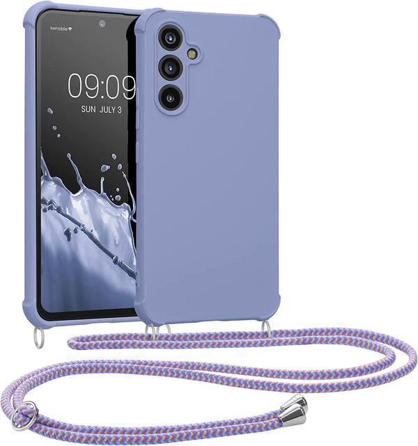 KW Samsung Galaxy A54 5G Θήκη Σιλικόνης TPU με Λουράκι - Lavender - 60805.108