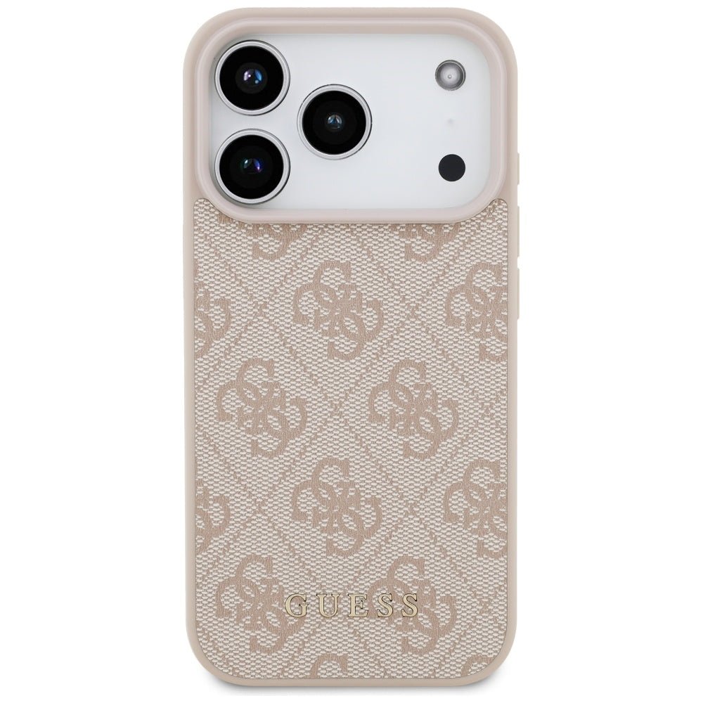 Guess iPhone 17 Pro - 4G Classic - Σκληρή Θήκη με Πλαίσιο Σιλικόνης και Επένδυση Συνθετικού Δέρματος - Pink - GUHCP17LG4GFPI