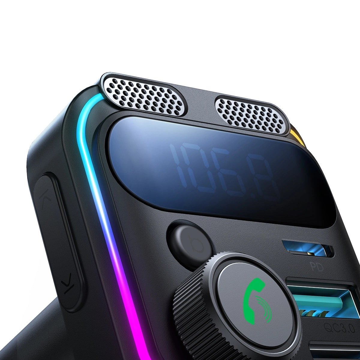 Joyroom JR - CCB01 Bluetooth 5.3 FM Transmitter για Αναπαραγωγή Μουσικής / Κλήσεις / Φόρτιση Κινητών στο Αυτοκίνητο 48W - Black