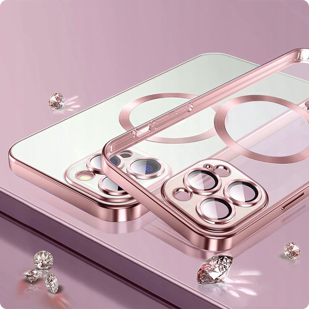 Tech - Protect iPhone 12 Magshine Θήκη Σιλικόνης TPU με Magsafe - Διάφανη / Rose Gold