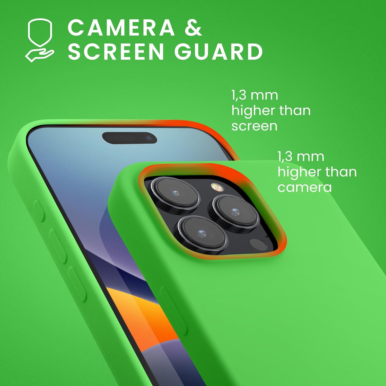 KW iPhone 15 Pro Θήκη Σιλικόνης Rubberized TPU - Lime Green - 61955.159