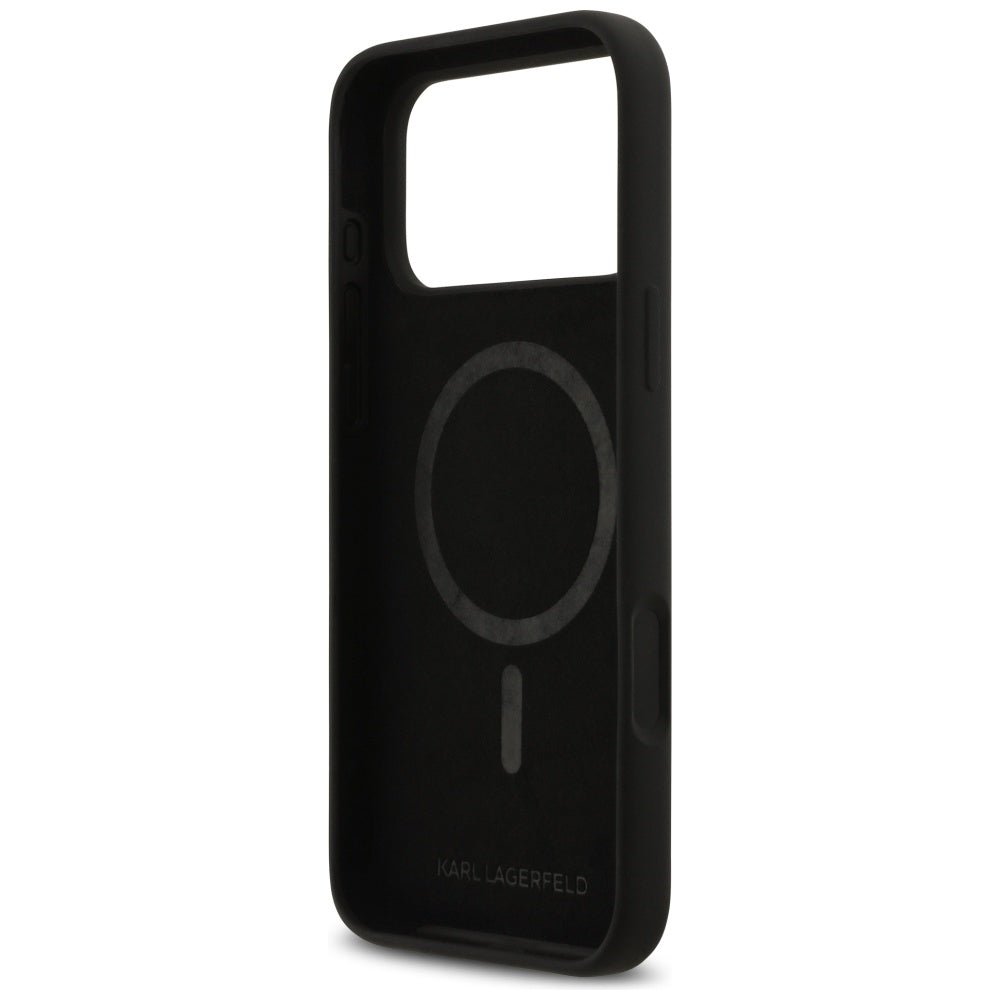 Karl Lagerfeld iPhone 17 Pro Max - Silicone K/C Sketch and Logo MagSafe - Σκληρή Θήκη με Πλαίσιο Σιλικόνης - Black - KLHMP17XSKCGRGOK