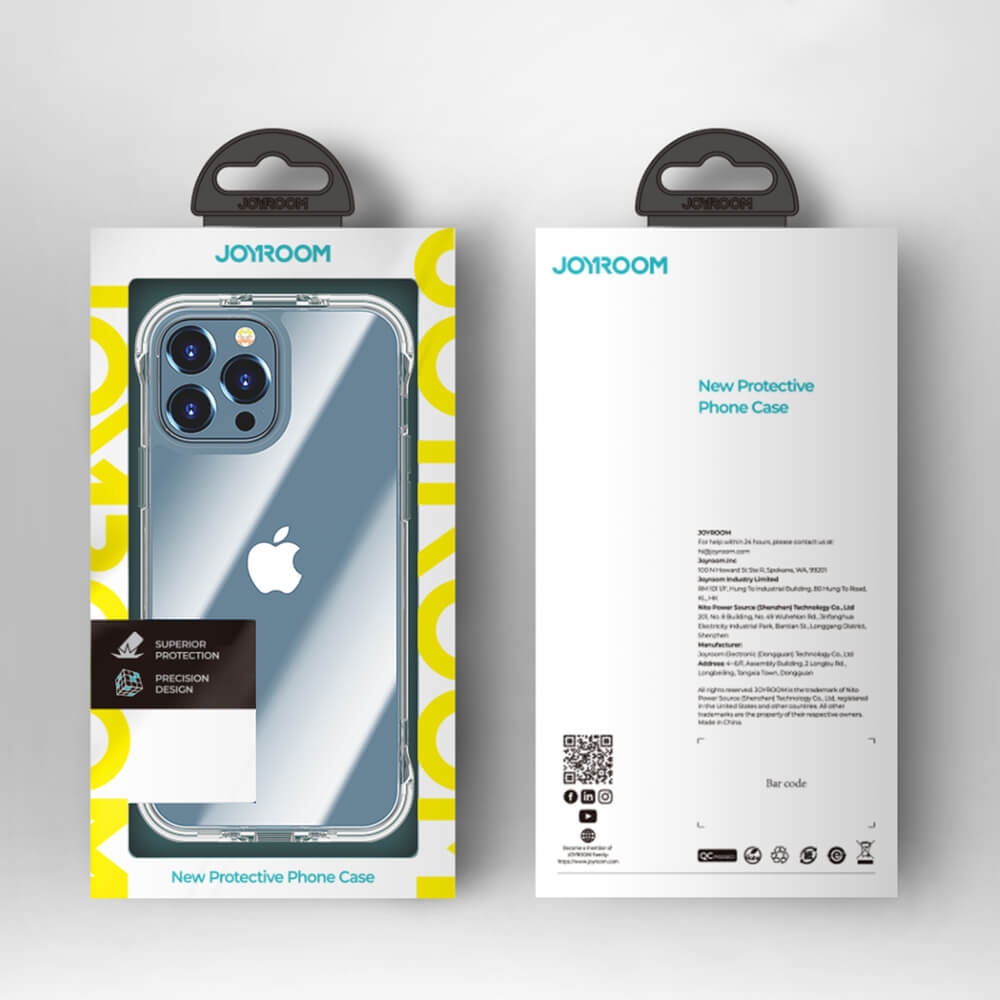 Joyroom iPhone 13 Pro Defender Series Σκληρή Θήκη με Πλαίσιο Σιλικόνης και Ενσωματωμένα Άγκιστρα Στήριξης - Διάφανη