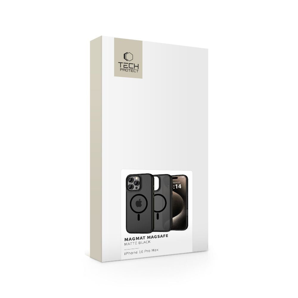 Tech - Protect iPhone 16 Pro Max MagMat Σκληρή Θήκη με Πλαίσιο Σιλικόνης και MagSafe - Matte Black / Ημιδιάφανη