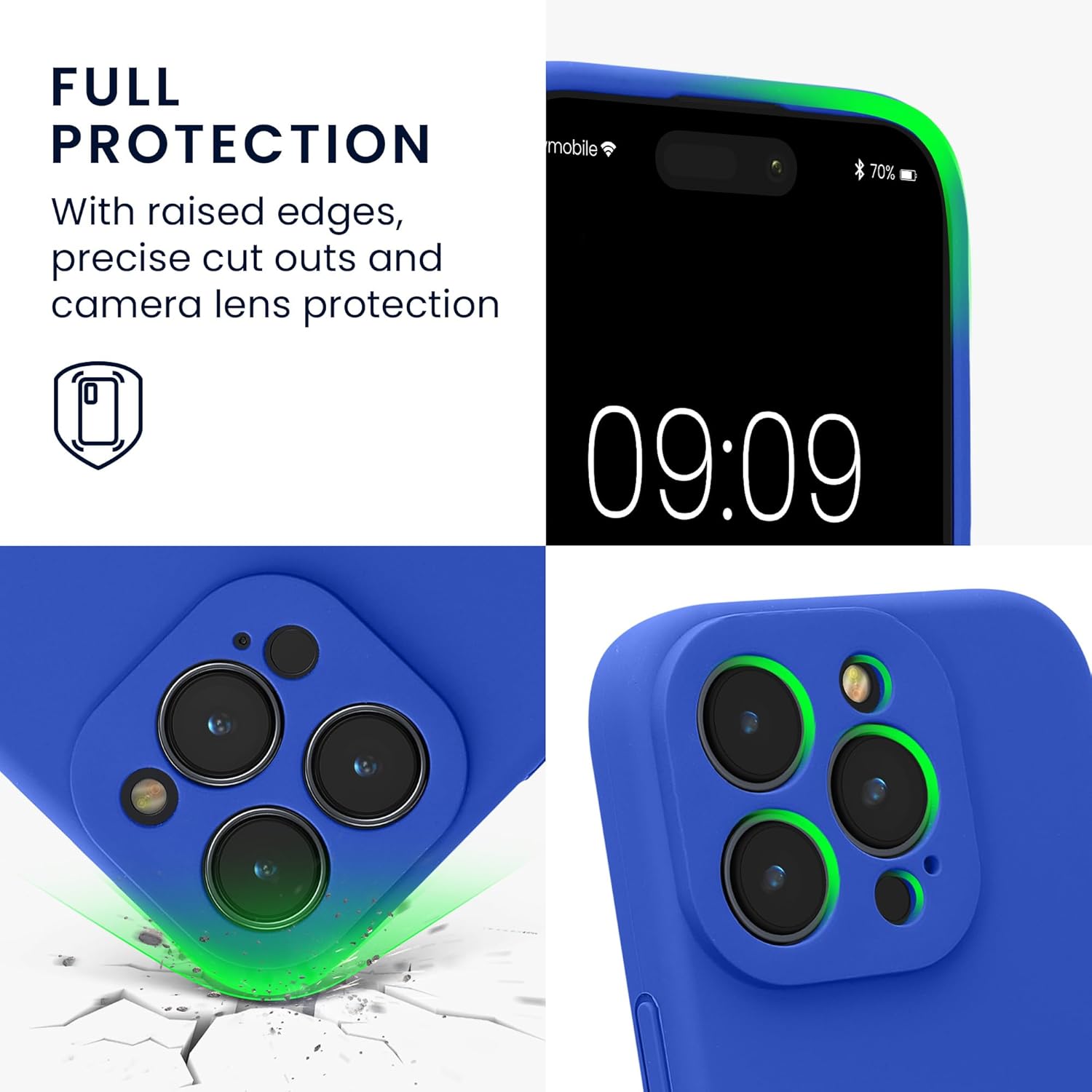 KW iPhone 16 Pro Θήκη Σιλικόνης Rubberized TPU - Baltic Blue