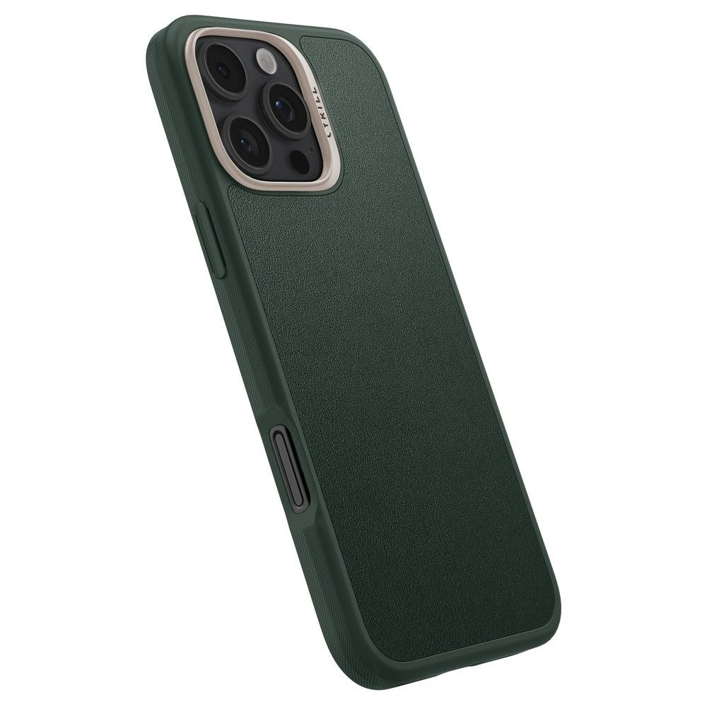 Spigen Cyrill iPhone 16 Pro Max Kajuk Mag Θήκη με Επένδυση Συνθετικού Δέρματος και MagSafe - Forest Green