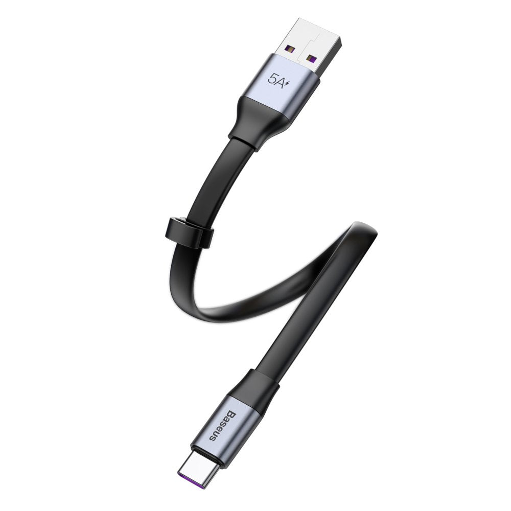 Baseus Simple Flat Cable Type - C 5A 40W - Καλώδιο Γρήγορης Φόρτισης Type - C - 0.23m - Grey - CATMBJ - BG1