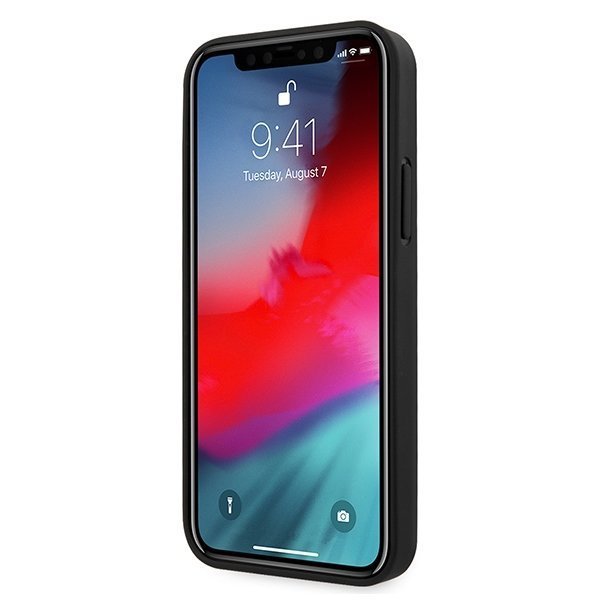 Guess iPhone 12 Pro Max Saffiano Σκληρή Θήκη με Πλαίσιο Σιλικόνης - Black - GUHCP12LVSATMLBK