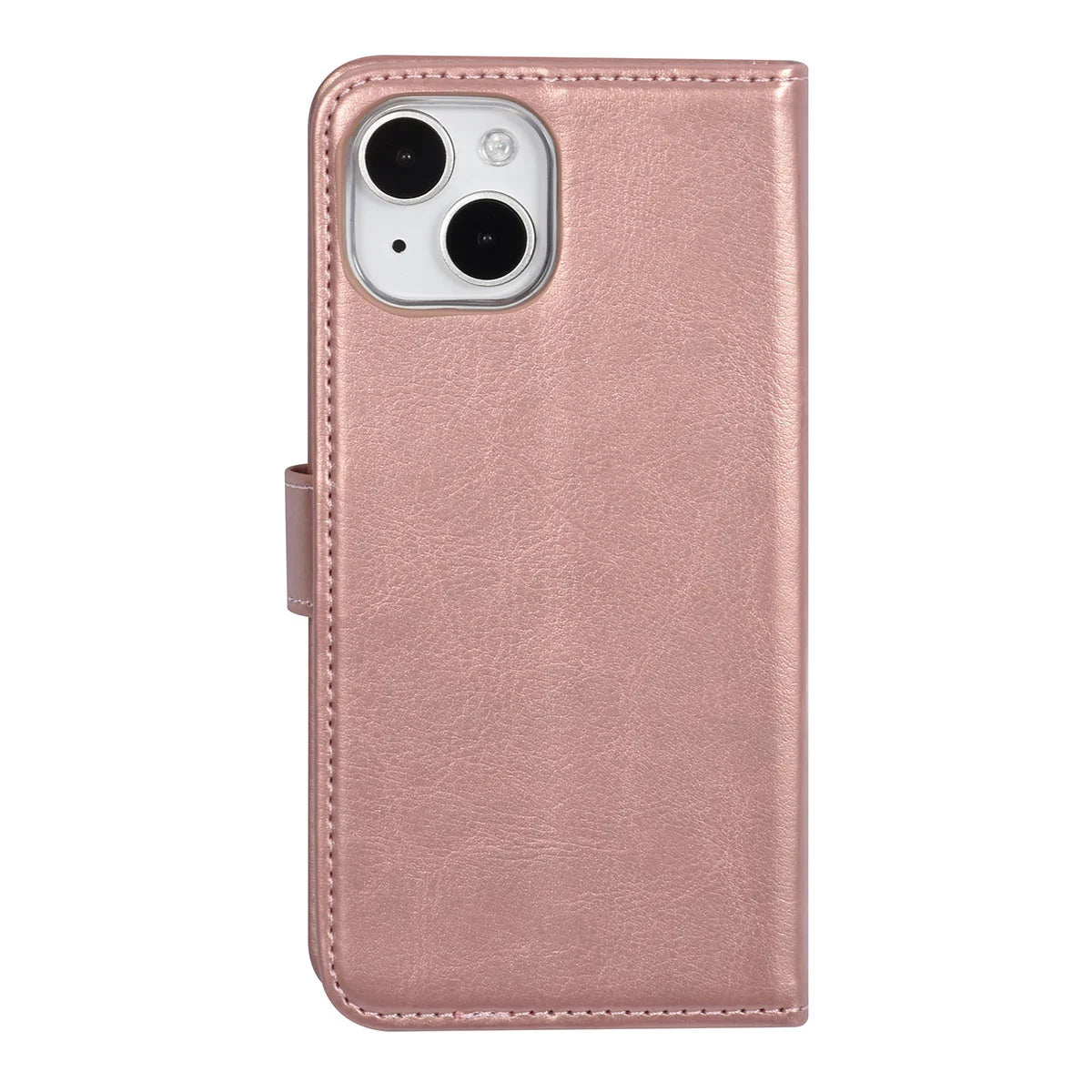 Tuniq iPhone 15 - Θήκη Πορτοφόλι Stand από Δερματίνη - Rose Gold
