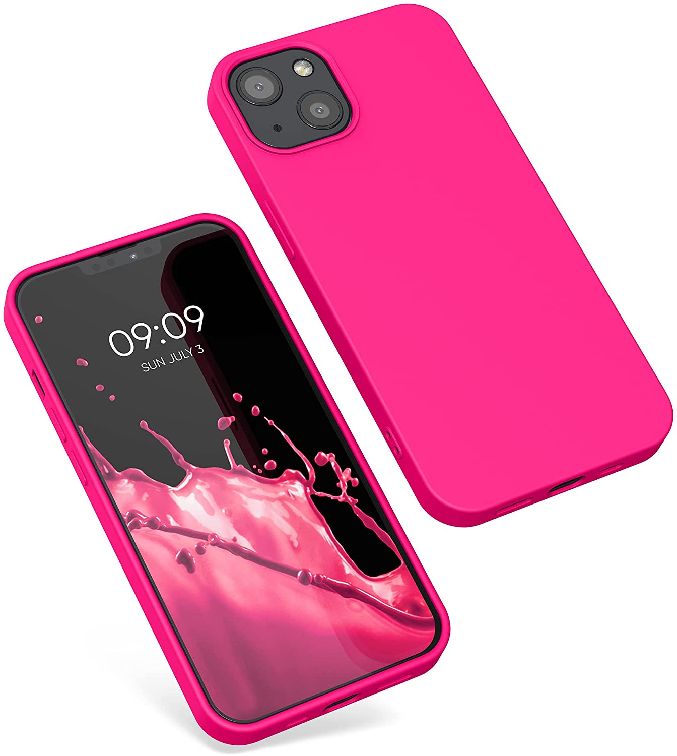 KW iPhone 13 Θήκη Σιλικόνης Rubberized TPU - Neon Pink - 55948.77