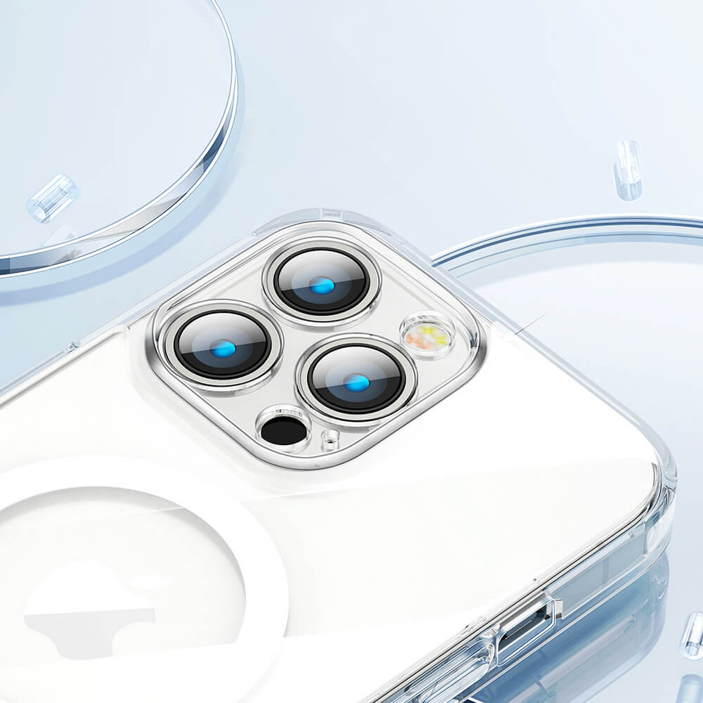 Joyroom iPhone 14 Pro Max - 14D Magnetic Σκληρή Θήκη με Πλαίσιο Σιλικόνης και MagSafe - Διάφανη