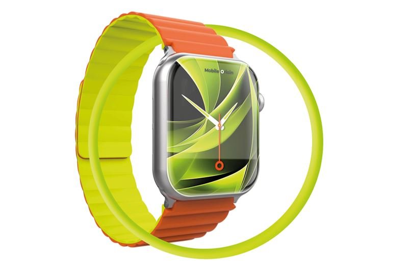 Mobile Origin Λουράκι Apple Watch 4/5/6/7/8/9/10/11 - SE (1/2/3) - Ultra (1/2/3) - 42/44/45/49mm Strap II Σιλικόνης - Orange / Green