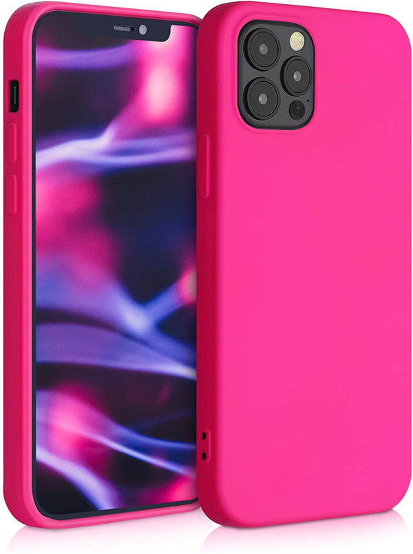 KW iPhone 12 / iPhone 12 Pro Θήκη Σιλικόνης Rubberized TPU - Neon Pink - 53844.77