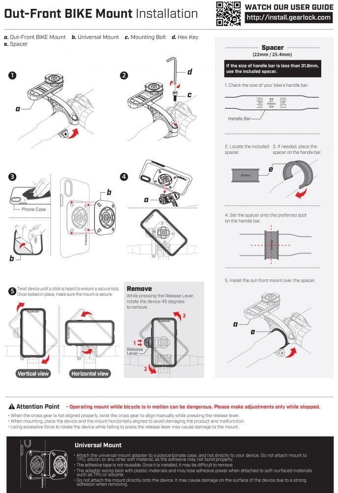 Spigen Gearlock MF100 Universal Βάση Κινητών για Ποδήλατα - Black