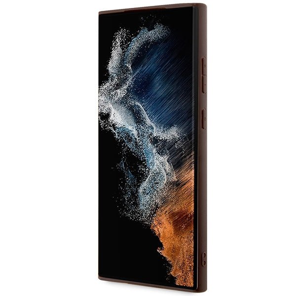 Guess Samsung Galaxy S24 Ultra - 4G Collection Leather Metal Logo MagSafe Θήκη με Επένδυση Συνθετικού Δέρματος και MagSafe - Brown - GUHMS24LG4GFRW