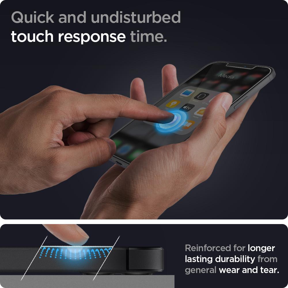 Spigen iPhone 12 / iPhone 12 Pro GLAS.tR Slim HD Case Friendly Full Screen Tempered Glass Αντιχαρακτικό Γυαλί Οθόνης 9H - Clear - AGL01511