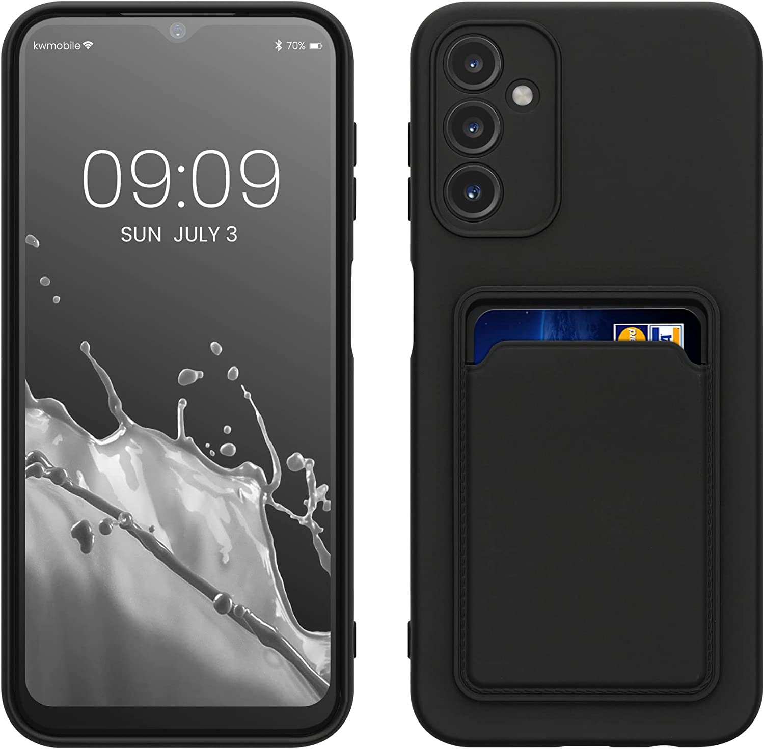 KW Samsung Galaxy A14 5G Θήκη Σιλικόνης TPU με Υποδοχή για Κάρτα - Black - 61352.01