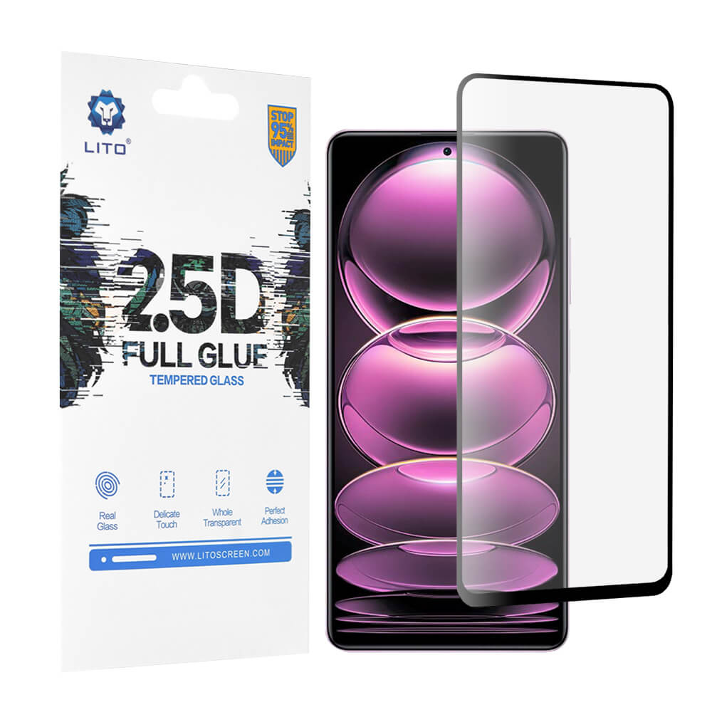 Lito Xiaomi Redmi Note 12 Pro / Xiaomi Redmi Note 12 Pro+ / Poco X5 Pro 5G 0.33mm 2.5D 9H Full Glue Full Screen Αντιχαρακτικό Γυαλί Οθόνης - Black