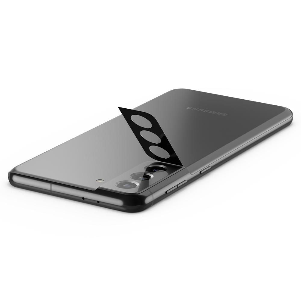 Spigen Samsung Galaxy S21 Optik.TR Αντιχαρακτικό Γυαλί για την Κάμερα - 2 Τεμάχια - Black