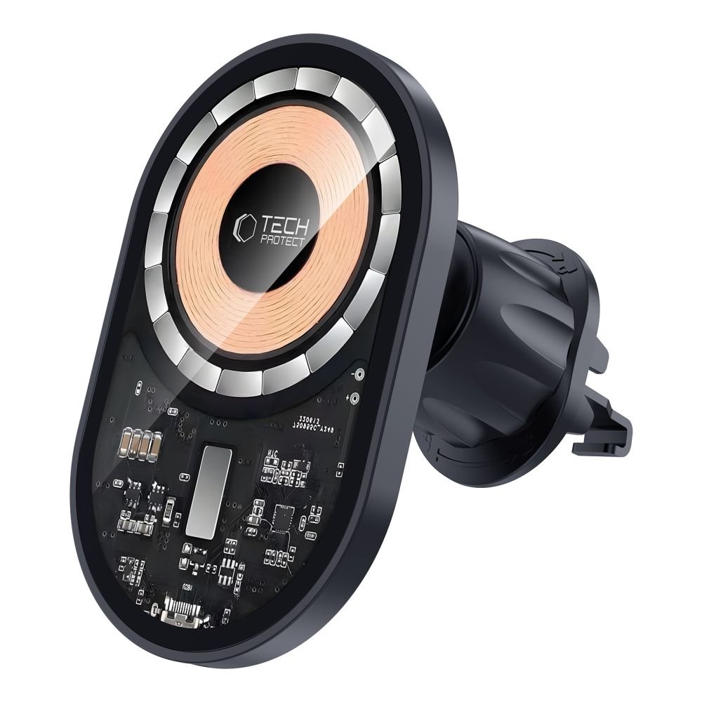 Tech - Protect MM15W - V6 Μαγνητική Βάση για το Ταμπλό και τον Αεραγωγό του Αυτοκινήτου με Ασύρματη Φόρτιση MagSafe 15W - Black