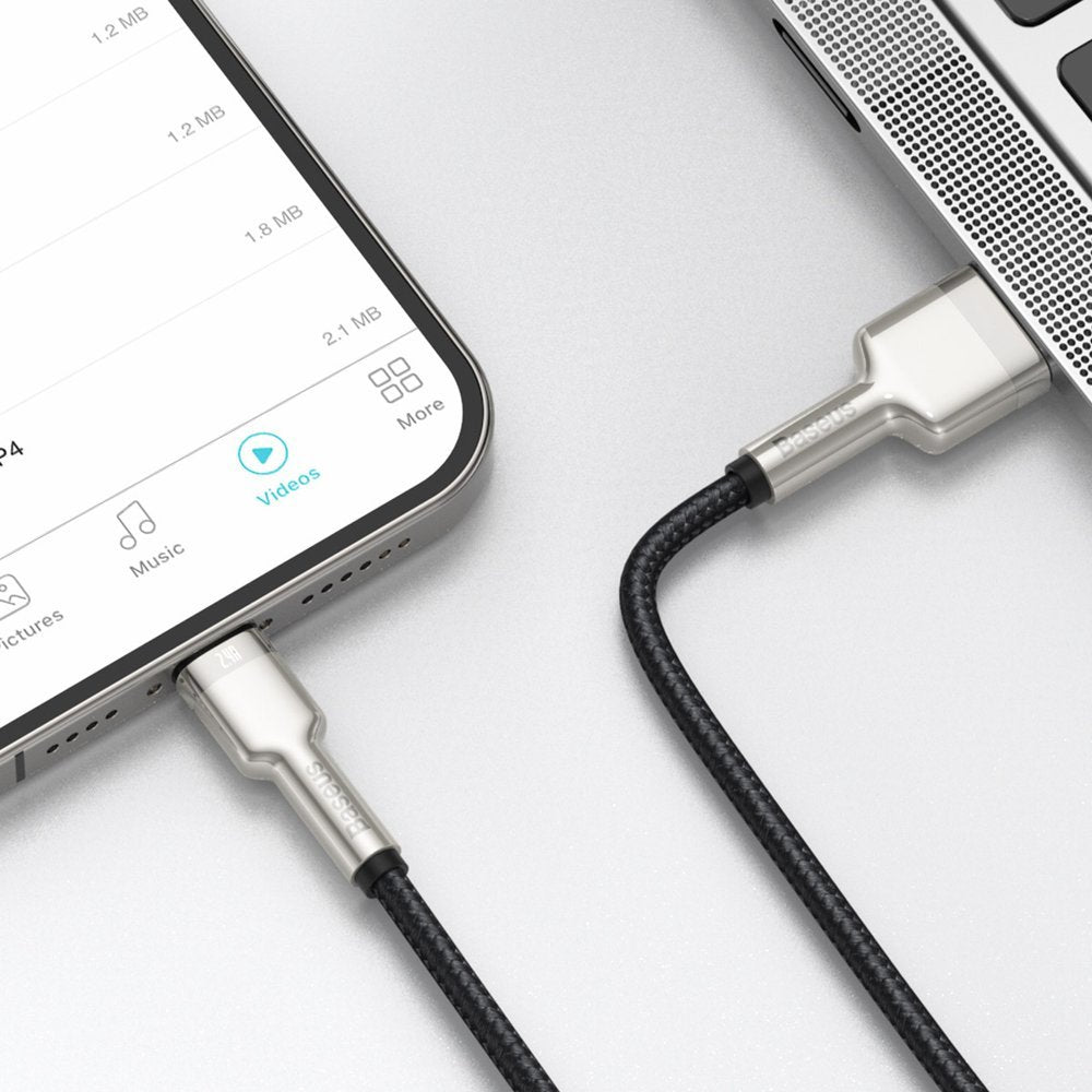 Baseus Cafule Metal Cable Lightning 2.4A - Καλώδιο Δεδομένων και Φόρτισης Lightning 1M - Black - CALJK - A01