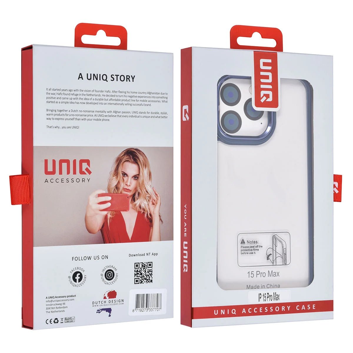 Tuniq iPhone 15 Pro Max - Σκληρή Θήκη με Πλαίσιο Σιλικόνης - Μπλε / Διάφανο